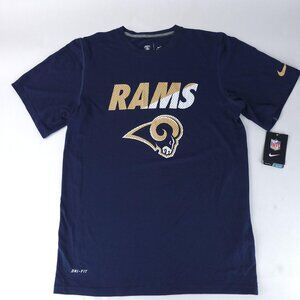 St Louis Rams Shirt Mens Small Navy Blue NFL Football Nike Dri Fit Training